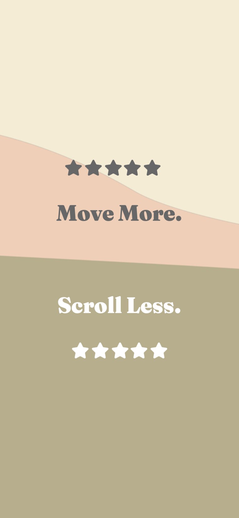 Fit Shield App Store quote graphic saying Move More. Scroll Less.
